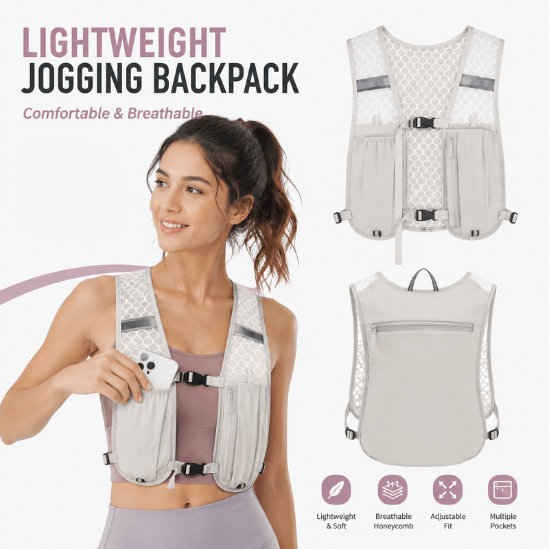 Reflective Running Jacket - Generic Lightweight Running Vest Backpack Ultralight