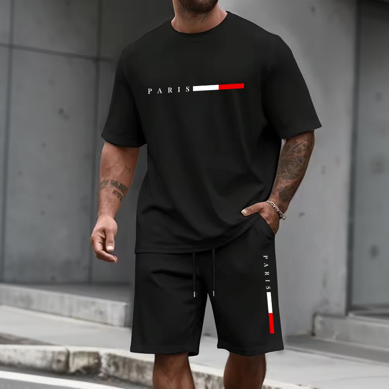 Running Gear For Men - Men's Tracksuit 2 Piece O-neck Short
