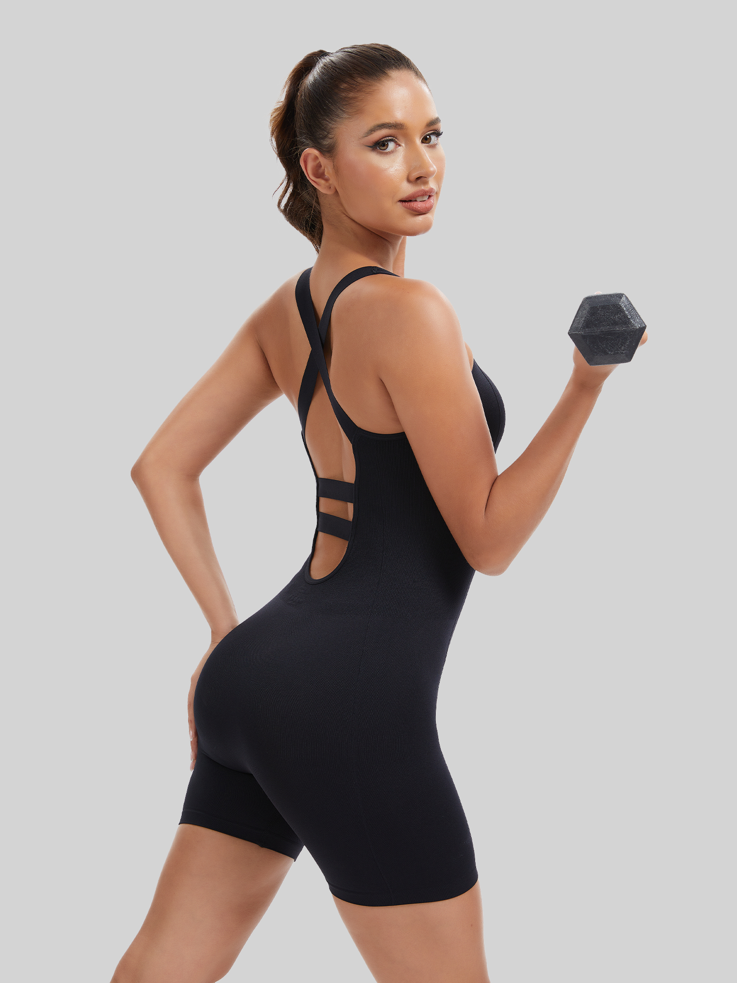 Knit Booty Lifting Bodysuit, Q - Running Gear Quick Dry ulasan dan harga