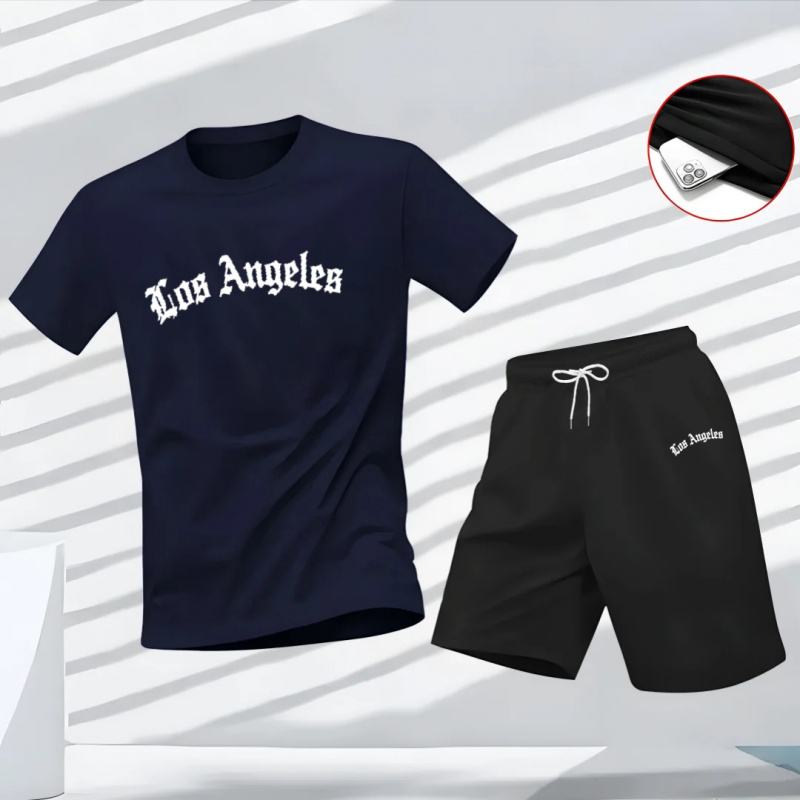 Men's Los Angeles Letter Print - Running Gear For Men ulasan dan harga