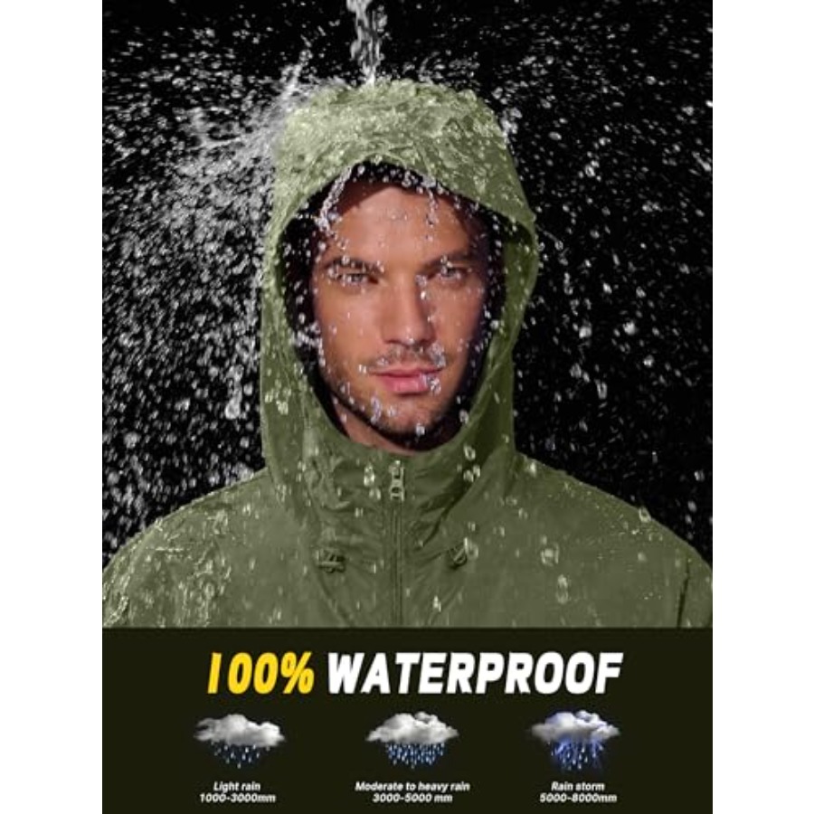 UIQUR Mens Rain Jacket Lightwe - Running Gear In Rain ulasan dan harga