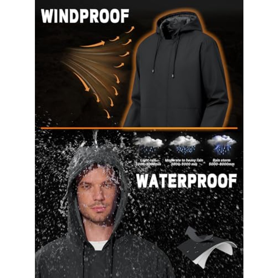 UIQUR Men's Rain Jacket Waterp - Running Gear In Rain ulasan dan harga