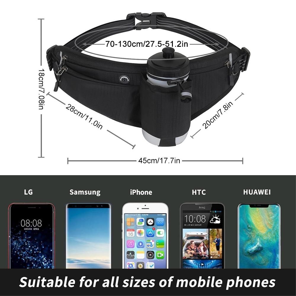 1PCS Fanny Pack with Water Bot - Running Gear Dog ulasan dan harga